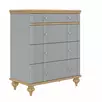 Комод серый с 4 ящиками "Рандеву" 04 (838) сосна (серый-7042/антик-24)
