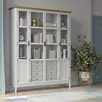 Шкаф для книг «Квадро-С» 422С/04Б (белый лак-антик 24)