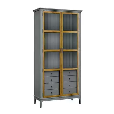 Шкаф для книг «Квадро-С» 220/04С (серый 7042-антик 24)