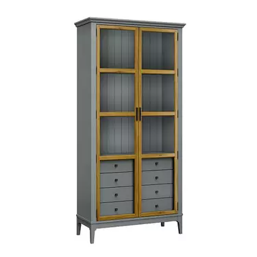 Шкаф для книг «Квадро-С» 220/04С (серый 7042-антик 24)