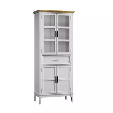 Шкаф для посуды «Квадро-С» 221-185 (белый лак-антик 24)