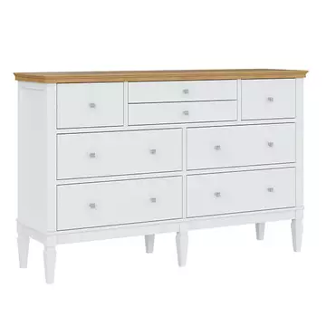 Комод 8 ящиком массив "Ольса" 224 (белый лак/антик 24)