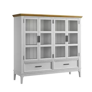 Шкаф для посуды «Квадро-С» 42 (белый лак-антик 24)