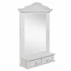 Полка-зеркало с 2 ящиками белый "Синди" (белый воск)