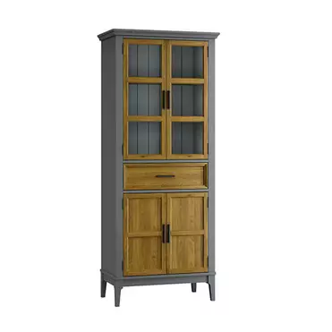 Шкаф для посуды «Квадро-С» 221-185 (серый 7042-антик 24)