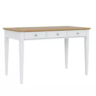 Стол письменный массив сосны "Ольса" 003 (белый лак/антик 24)