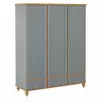 Шкаф для одежды с 3 ящиками массив сосны серый "Рандеву" 33 (серый 7042/антик-24)