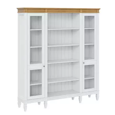 Стеллаж массив сосны "Ольса" 420/000 (белый лак/антик 24)