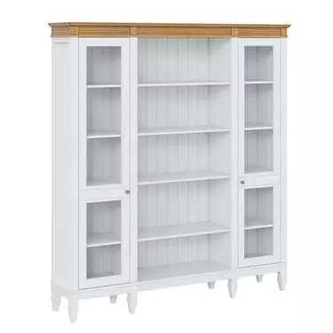 Стеллаж массив сосны "Ольса" 420/000 (белый лак/антик 24)