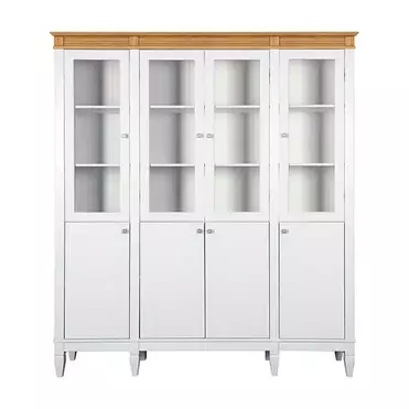 Стеллаж массив белый "Ольса" 404/400