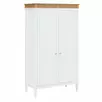 Шкаф для одежды белый "Ольса" 02 (белый лак/антик 24)