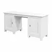   Стол письменный белый «Рауна" 20 2-х тумбовый (белый воск УКВ)  