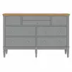 Комод с 8 ящиками серый "Ольса" 224 (серый 7042/антик 24)
