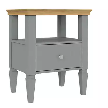 Тумба прикроватная с ящиком серый "Ольса" 01 (серый 7042/антик 24)
