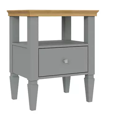 Тумба прикроватная с ящиком серый "Ольса" 01 (серый 7042/антик 24)