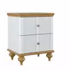 Тумба прикроватная с 2 ящиками белый "Рандеву" 02 (белый лак/антик 24)