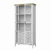 Шкаф для книг «Квадро-С» 220/04Б (белый лак-антик 24)