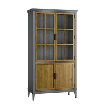 Шкаф для посуды «Квадро-С» 22-185 (серый 7042-антик 24)