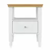 Тумба прикроватная белая с ящиком «Ольса" 01 (белый лак/антик 24)