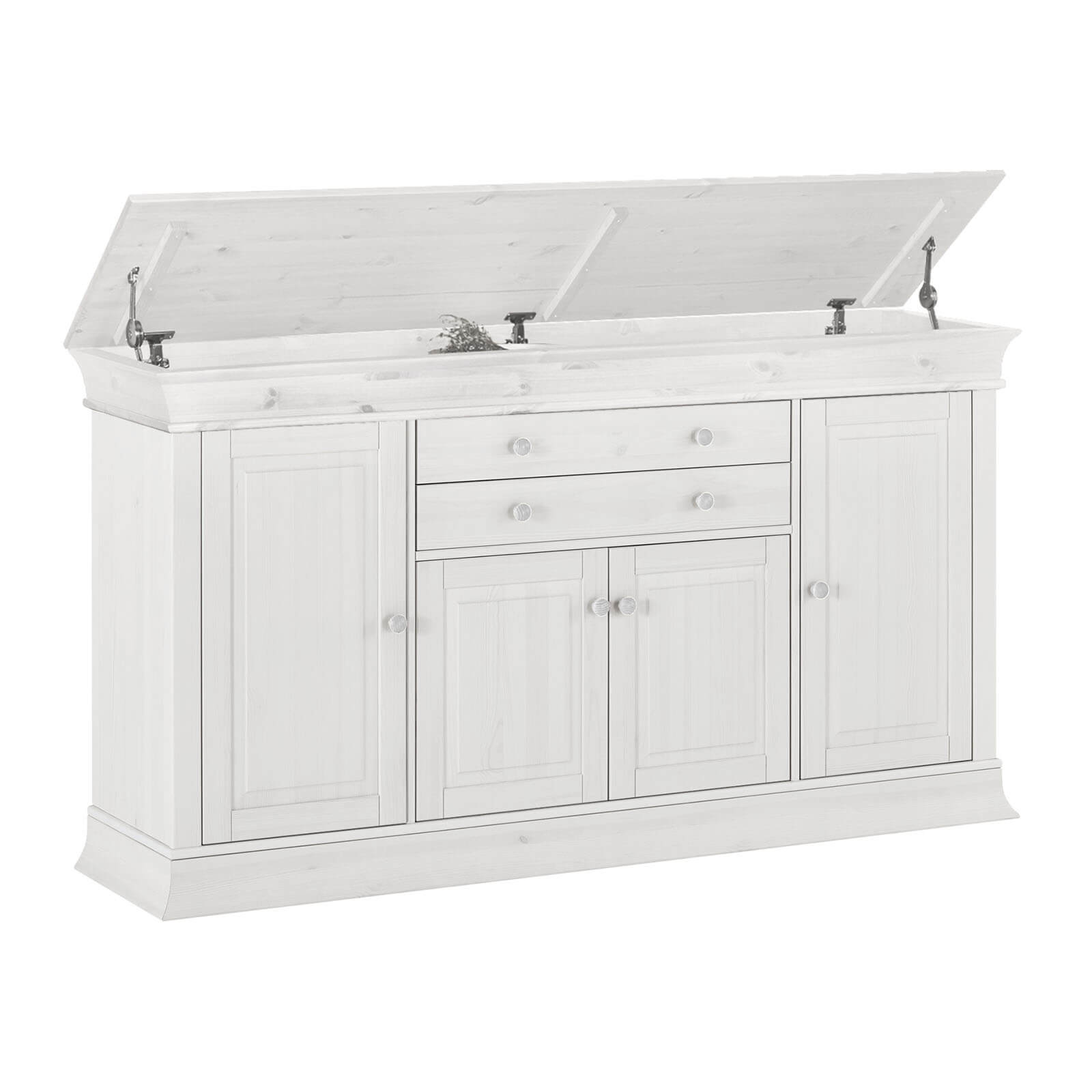 Комод "Бостон" 4+2 с откидной крышкой (белый воск)