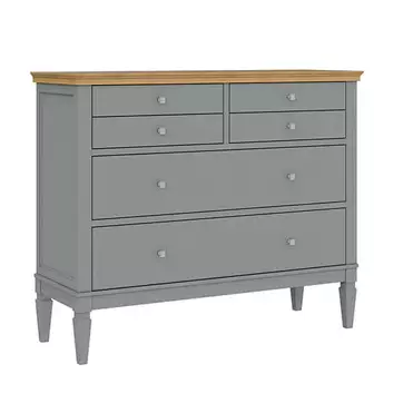 Комод с 6 ящиками массив сосны "Ольса" 042 (серый 7042/антик 24)