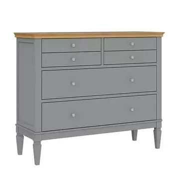 Комод с 6 ящиками массив сосны "Ольса" 042 (серый 7042/антик 24)