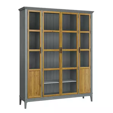 Шкаф для книг «Квадро-С» 422С (серый 7042-антик 24)