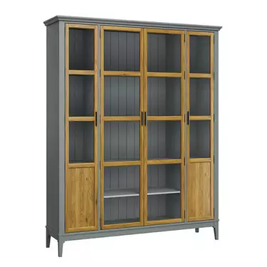 Шкаф для книг «Квадро-С» 422С (серый 7042-антик 24)