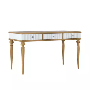 Стол письменный "Рандеву" 03 (сосна)(белый лак-антик 24)