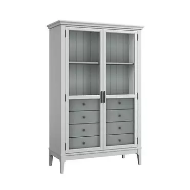 Шкаф для посуды «Квадро-С» 20/04 С (белый лак-серый 7042)