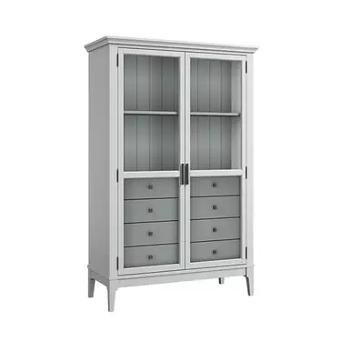 Шкаф для посуды «Квадро-С» 20/04 С (белый лак-серый 7042)