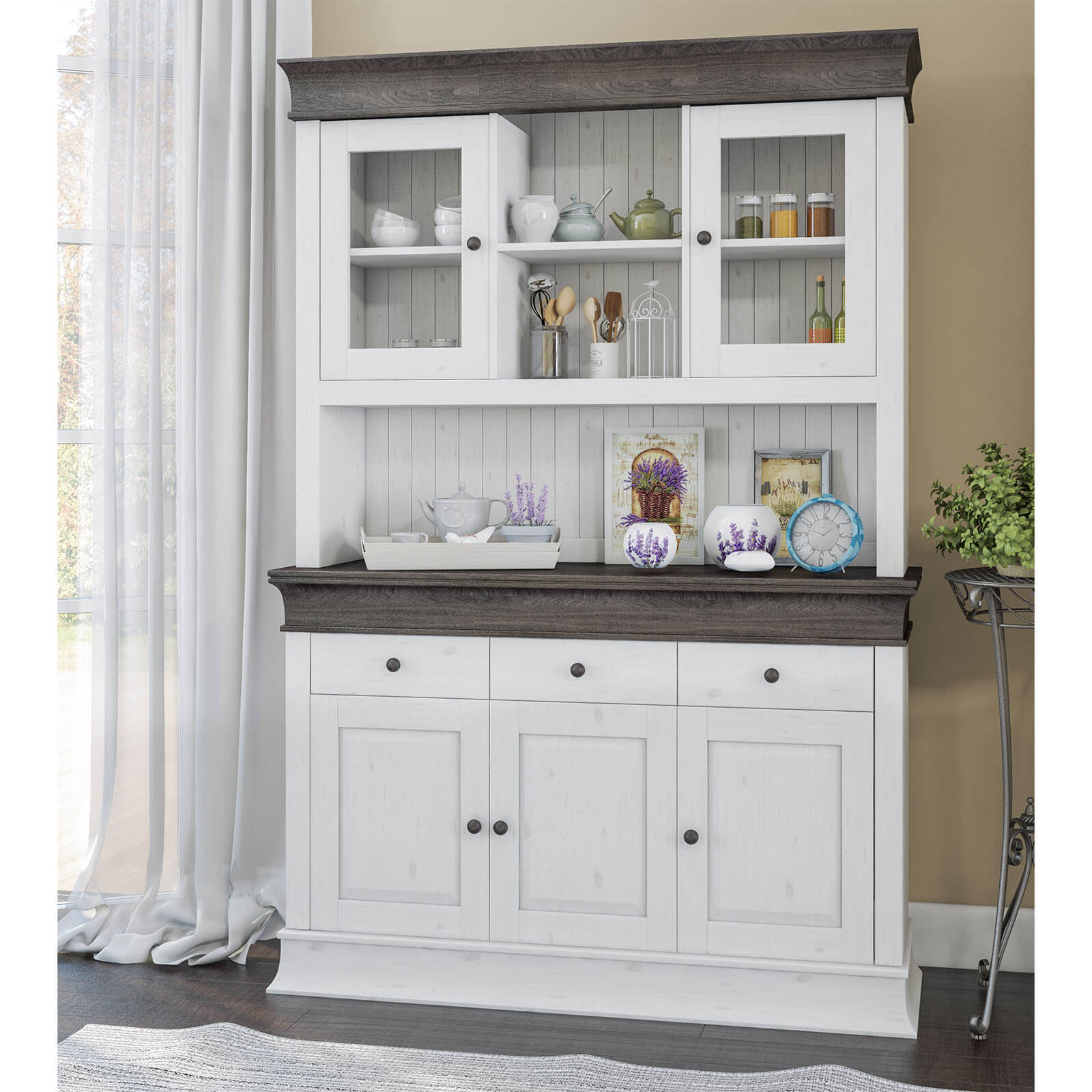 Буфет "Бостон" (белый воск)