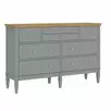 Комод с 8 ящиками серый "Ольса" 224 (серый 7042/антик 24)