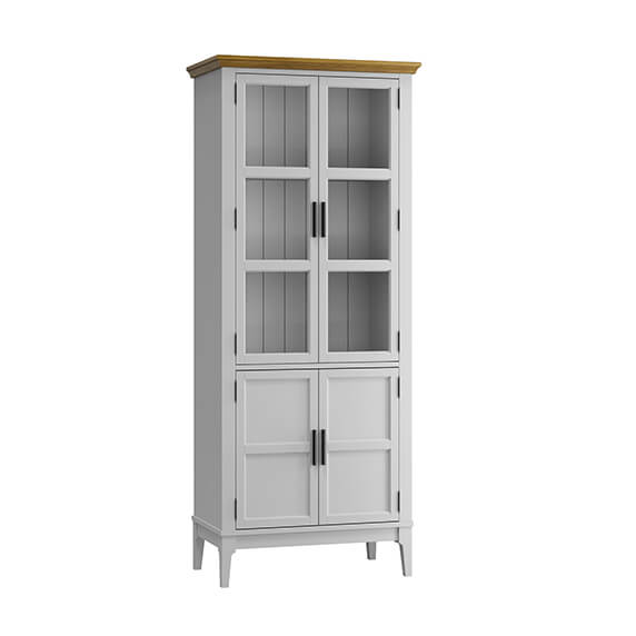 Шкаф для посуды «Квадро-С» 22GT-185 (белый лак-антик 24)