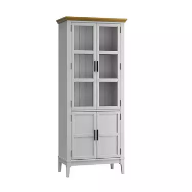 Шкаф для посуды «Квадро-С» 22GT-185 (белый лак-антик 24)