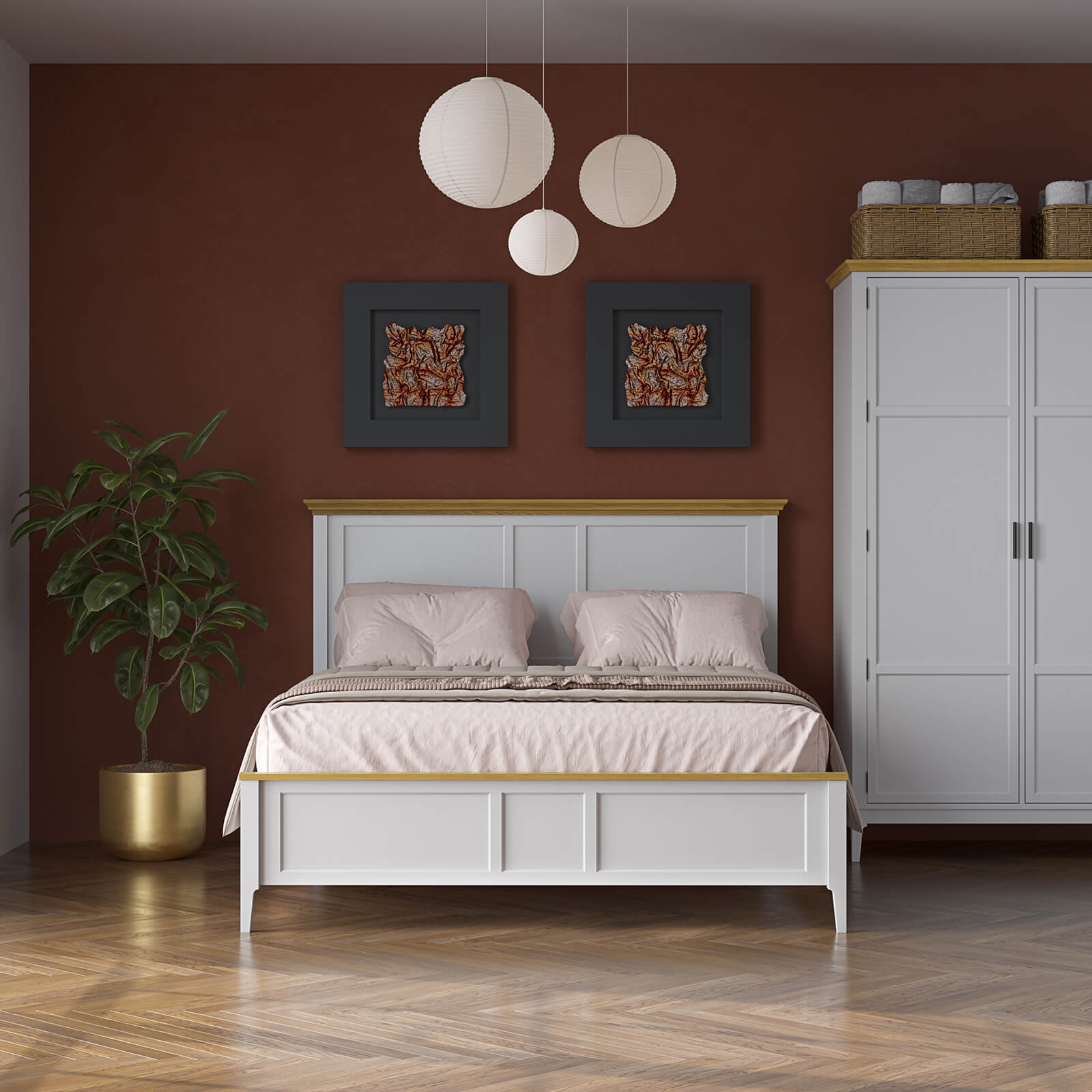 Кровать "Квадро-С" 180 (белый лак-антик 24)