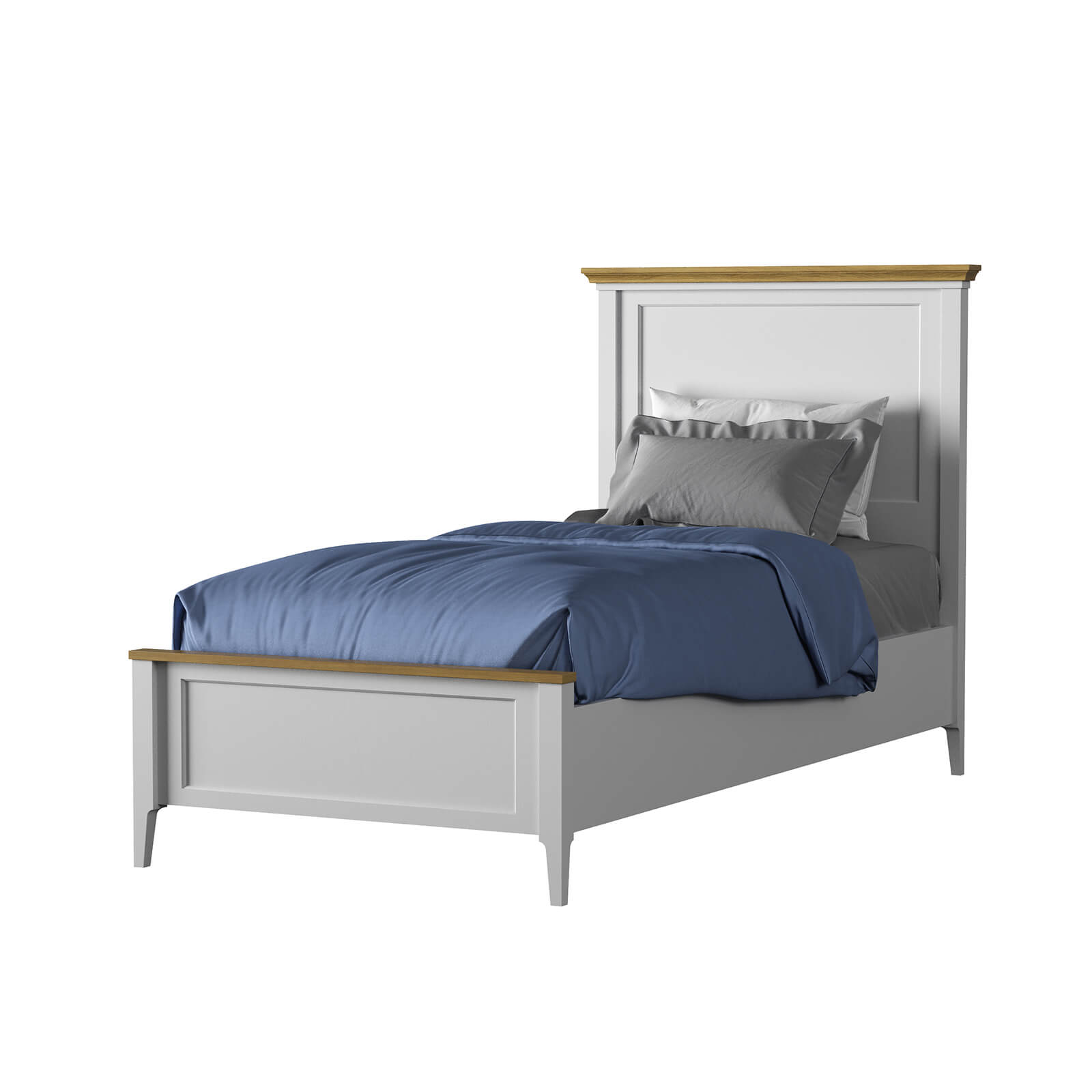 Кровать "Квадро-С" 90 (белый лак-антик 24)