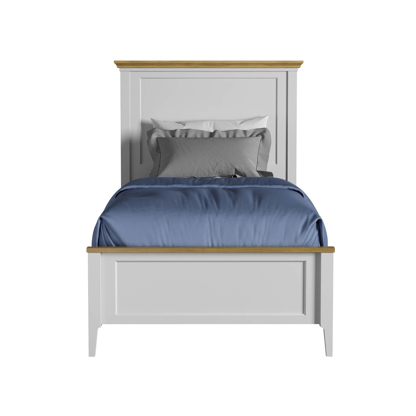 Кровать "Квадро-С" 90 (белый лак-антик 24)