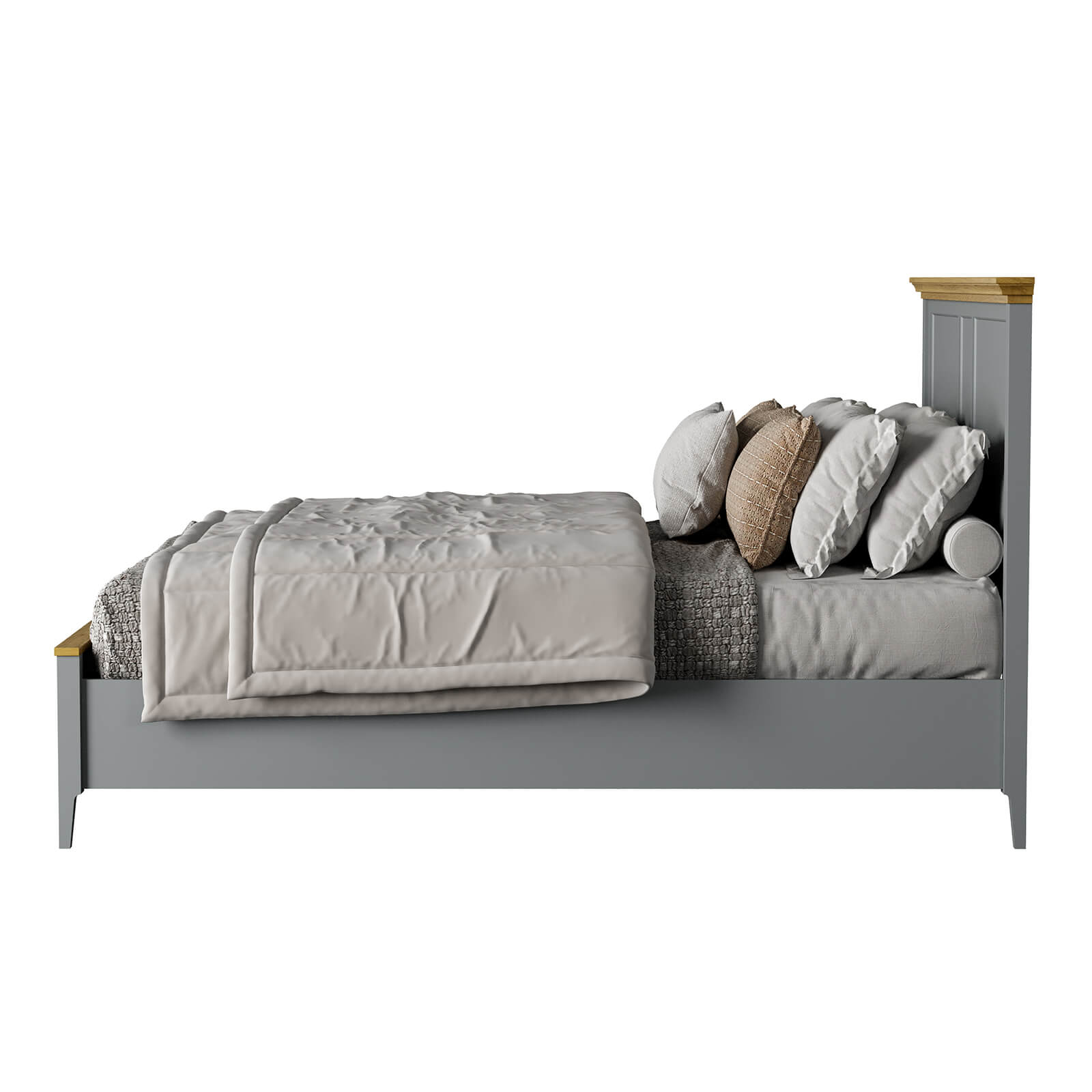 Кровать "Квадро-С" 160 (серый 7042-антик 24)