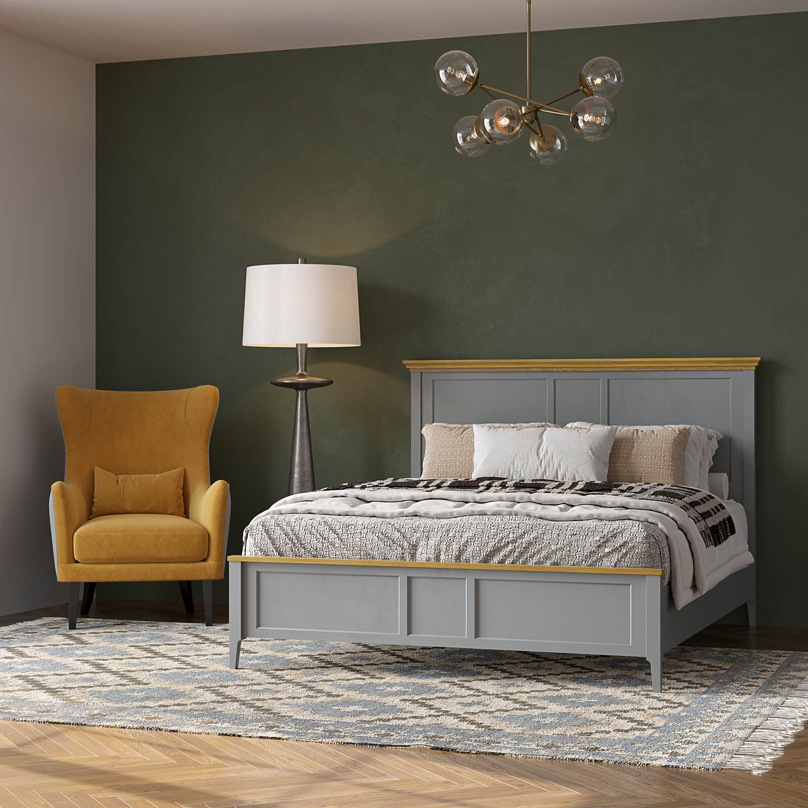 Кровать "Квадро-С" 160 (серый 7042-антик 24)