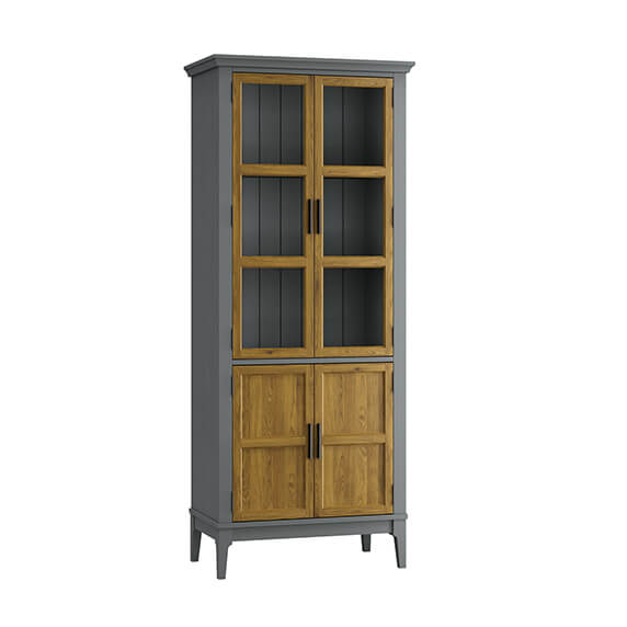 Шкаф для посуды «Квадро-С» 22GT-185 (серый 7042-антик 24)