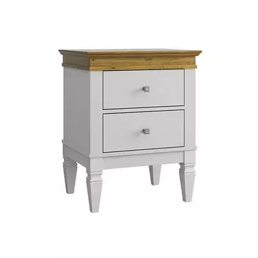 Тумба прикроватная "Ольса-С" 02 (белый лак-антик 24)