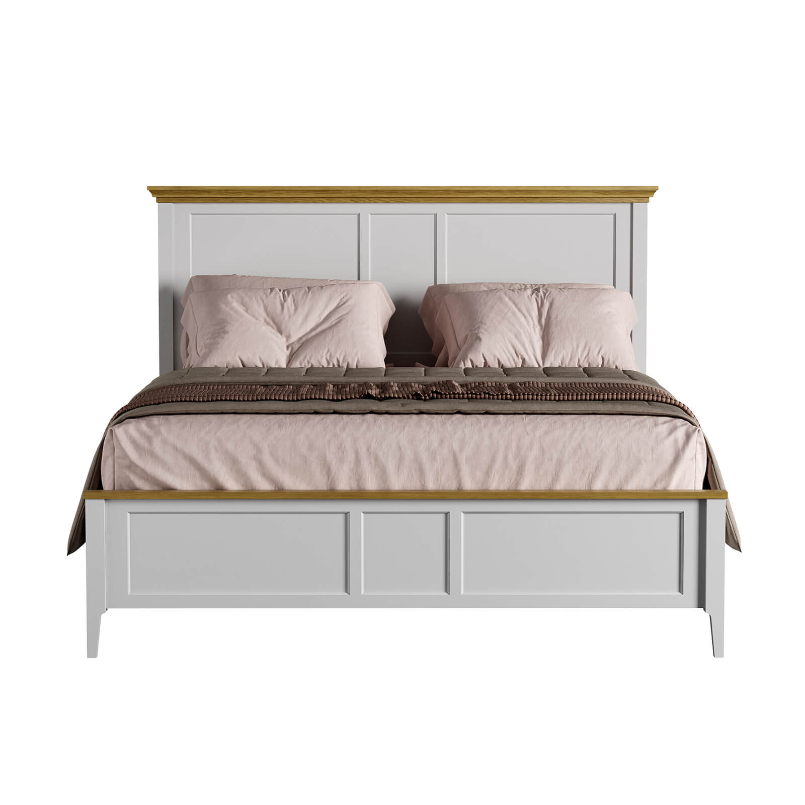 Кровать "Квадро-С" 160 (белый лак-антик 24)