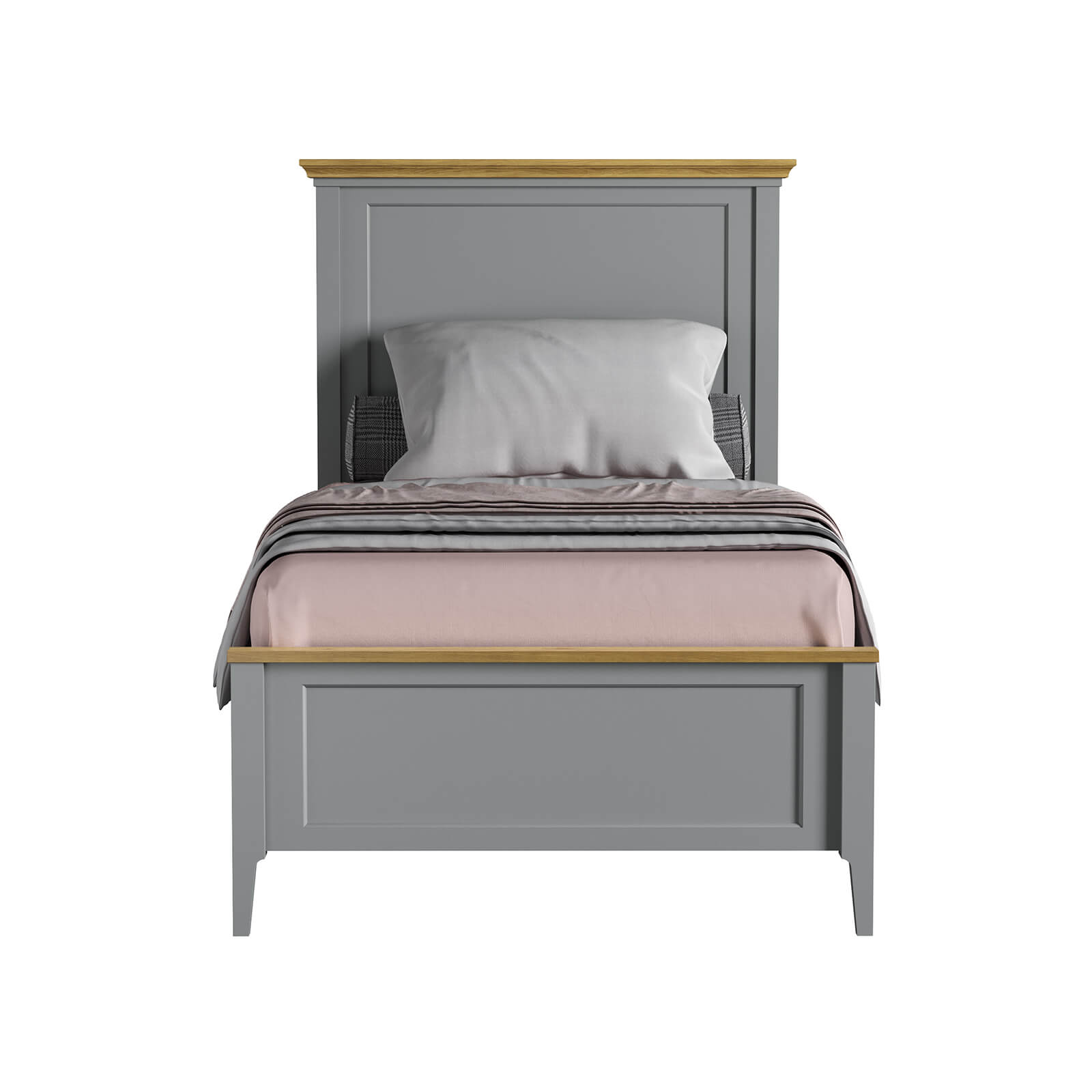 Кровать "Квадро-С" 90 (серый 7042-антик 24)