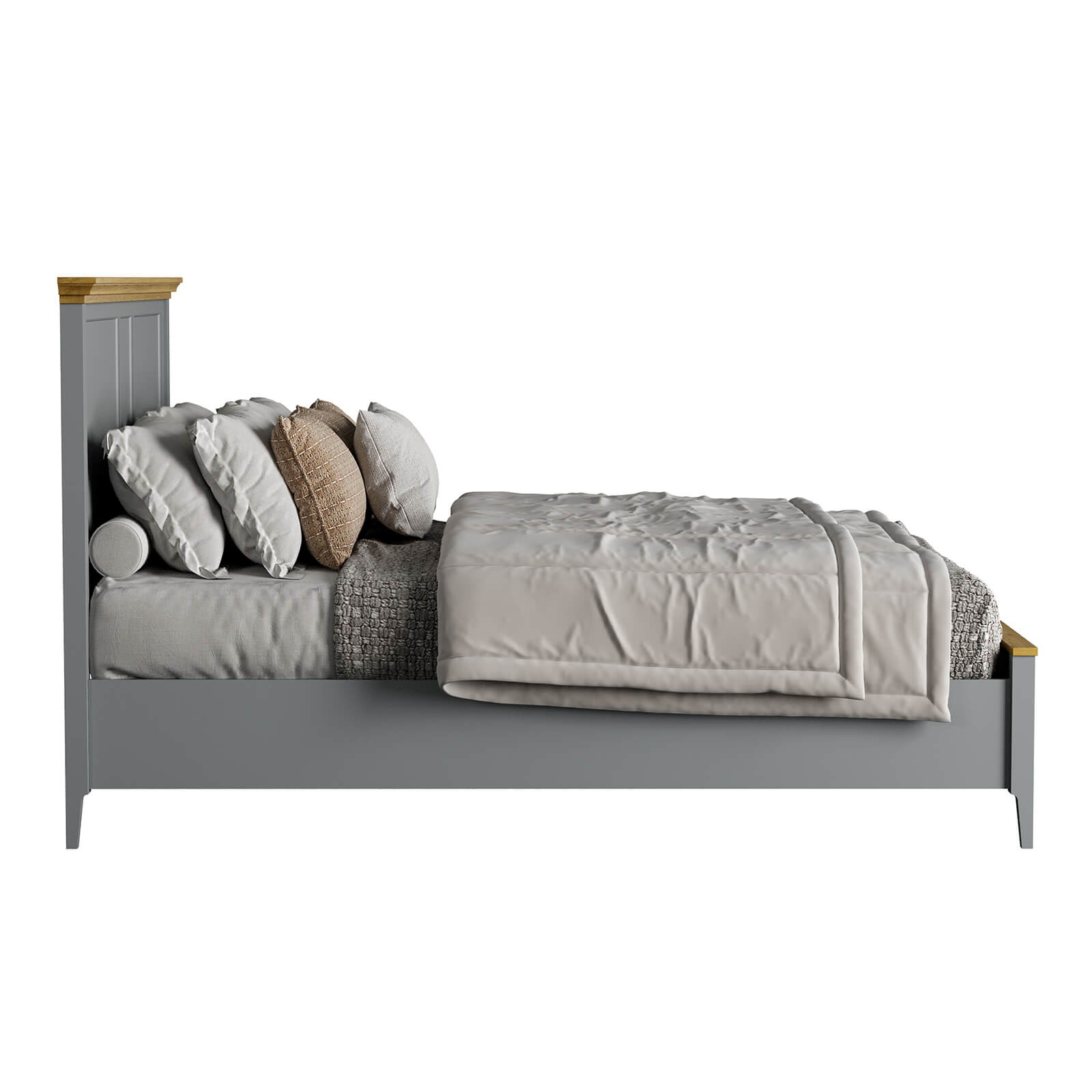 Кровать "Квадро-С" 160 (серый 7042-антик 24)