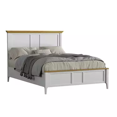 Кровать "Квадро-С" 140 (белый лак-антик 24)