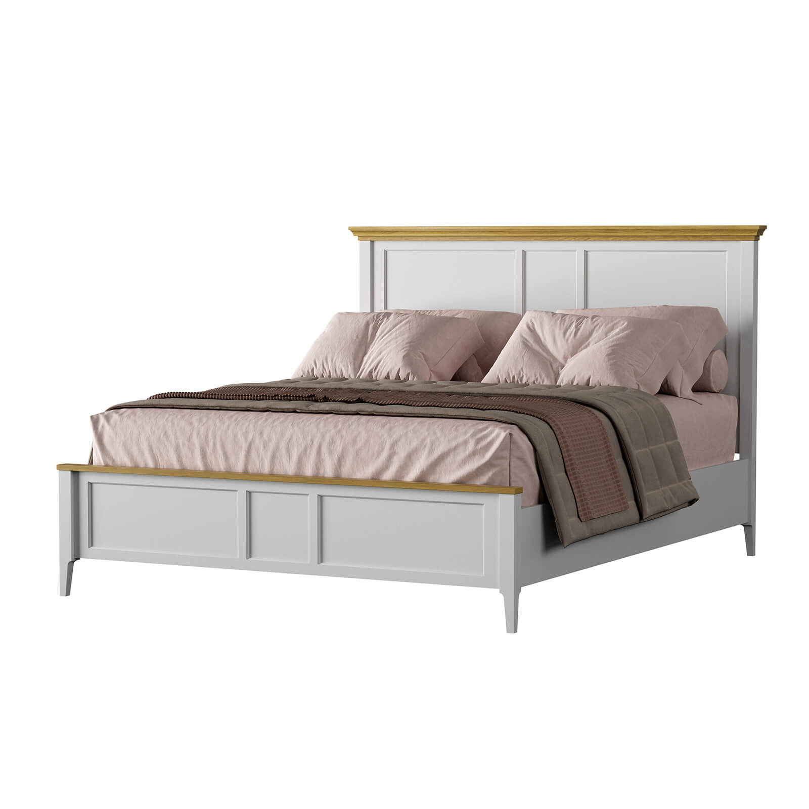 Кровать "Квадро-С" 160 (белый лак-антик 24)