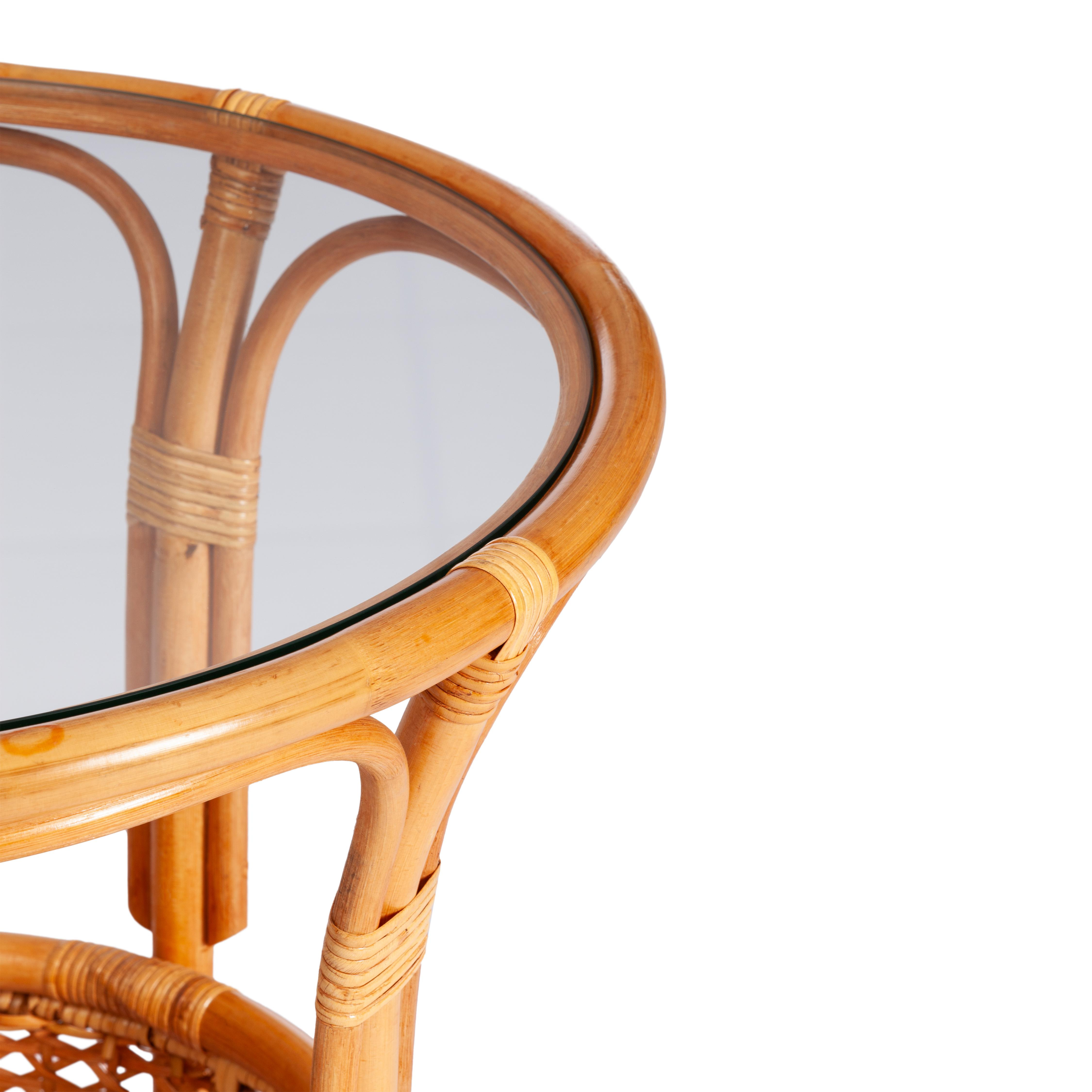 ТЕРРАСНЫЙ КОМПЛЕКТ "PELANGI" (стол со стеклом + 2 кресла) /без подушек/