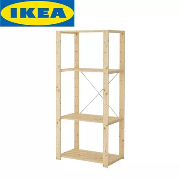   Стеллаж из дерева Хей в сборе 78х50х171 (с 4 полками из реек) 031.02.35  