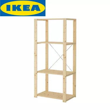   Стеллаж из дерева Хей в сборе 78х50х171 (с 4 полками из реек) 031.02.35  